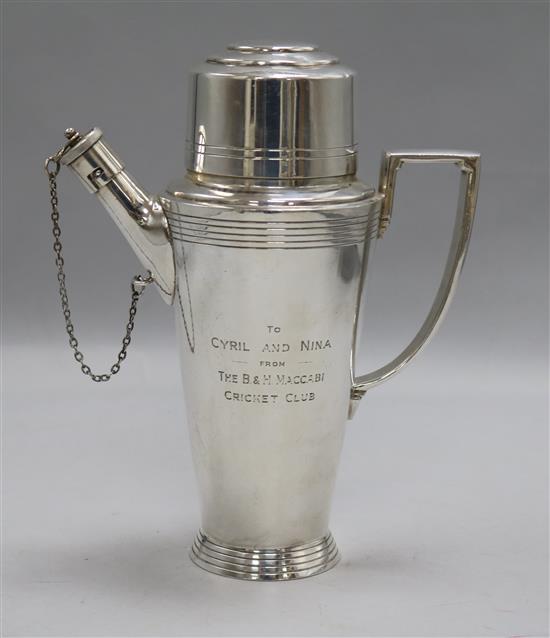 A Mappin & Webb plated cocktail shaker